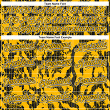 Load image into Gallery viewer, Custom Gold Black-White 3D Pattern Design Abstract Fluid Authentic Baseball Jersey
