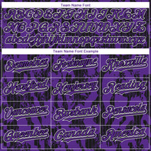 Load image into Gallery viewer, Custom Purple Black-White 3D Pattern Design Abstract Fluid Authentic Baseball Jersey

