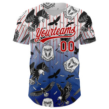 Load image into Gallery viewer, Custom White Red-Royal 3D Pattern Design American Eagle Authentic Baseball Jersey
