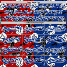 Load image into Gallery viewer, Custom Royal Red-White 3D Pattern Design American Eagle Authentic Baseball Jersey
