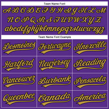 Load image into Gallery viewer, Custom Purple Old Gold-Black 3D Pattern Design Football Helmet Authentic Baseball Jersey
