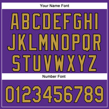 Load image into Gallery viewer, Custom Purple Old Gold-Black 3D Pattern Design Football Helmet Authentic Baseball Jersey

