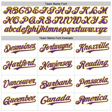Load image into Gallery viewer, Custom White Purple-Yellow 3D Pattern Design Rave Monster Authentic Baseball Jersey
