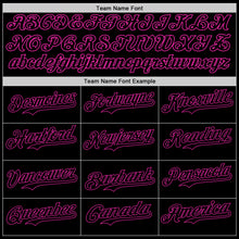 Load image into Gallery viewer, Custom Black Deep Pink 3D Pattern Design Rave Monster Authentic Baseball Jersey

