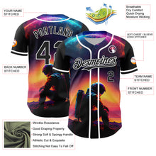 Load image into Gallery viewer, Custom Black White 3D Pattern Design Rave Astronaut Authentic Baseball Jersey
