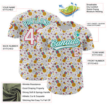 Load image into Gallery viewer, Custom White Neon Pink-Aqua 3D Pattern Design Champion Medal Authentic Baseball Jersey
