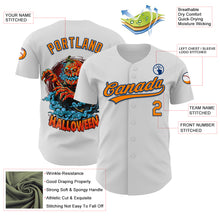 Load image into Gallery viewer, Custom White Bay Orange-US Navy Blue 3D Pattern Halloween Authentic Baseball Jersey
