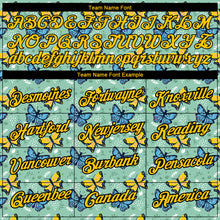 Load image into Gallery viewer, Custom Ice Blue Gold-Black 3D Pattern Design Butterfly Performance T-Shirt

