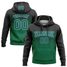 Load image into Gallery viewer, Custom Stitched Black Kelly Green-Light Blue 3D Pattern Design Gradient Square Shape Sports Pullover Sweatshirt Hoodie
