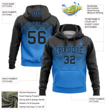 Load image into Gallery viewer, Custom Stitched Black Powder Blue 3D Pattern Design Gradient Square Shape Sports Pullover Sweatshirt Hoodie
