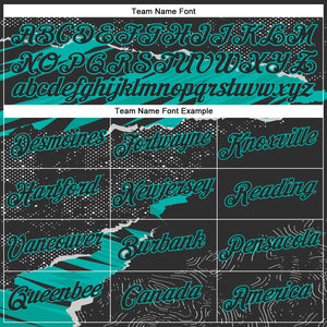 Custom Stitched Black Aqua 3D Pattern Design Torn Paper Style Sports Pullover Sweatshirt Hoodie