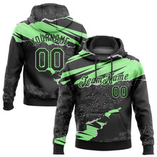 Load image into Gallery viewer, Custom Stitched Black Pea Green 3D Pattern Design Torn Paper Style Sports Pullover Sweatshirt Hoodie

