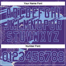 Load image into Gallery viewer, Custom Stitched Purple Light Blue 3D Pattern Design Torn Paper Style Sports Pullover Sweatshirt Hoodie
