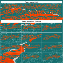 Load image into Gallery viewer, Custom Stitched Teal Orange 3D Pattern Design Torn Paper Style Sports Pullover Sweatshirt Hoodie
