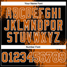 Load image into Gallery viewer, Custom Stitched Black Texas Orange-White 3D Pattern Design Abstract Brush Stroke Sports Pullover Sweatshirt Hoodie
