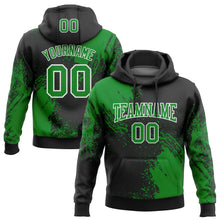 Load image into Gallery viewer, Custom Stitched Black Grass Green-White 3D Pattern Design Abstract Brush Stroke Sports Pullover Sweatshirt Hoodie
