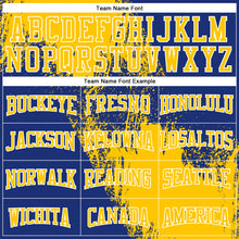 Load image into Gallery viewer, Custom Stitched Royal Yellow-White 3D Pattern Design Abstract Brush Stroke Sports Pullover Sweatshirt Hoodie

