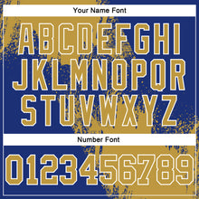 Load image into Gallery viewer, Custom Stitched Royal Old Gold-White 3D Pattern Design Abstract Brush Stroke Sports Pullover Sweatshirt Hoodie
