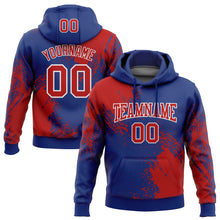 Load image into Gallery viewer, Custom Stitched Royal Red-White 3D Pattern Design Abstract Brush Stroke Sports Pullover Sweatshirt Hoodie
