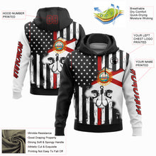 Load image into Gallery viewer, Custom Black Red-White 3D American Flag And Fish Hook Fishing Sports Pullover Sweatshirt Hoodie
