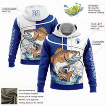 Load image into Gallery viewer, Custom Thunder Blue White 3D Largemouth Bass Fish Fishing Sports Pullover Sweatshirt Hoodie
