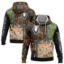 Load image into Gallery viewer, Custom Camo Black-White 3D Deer And Impala Gun Hunting Sports Pullover Sweatshirt Hoodie
