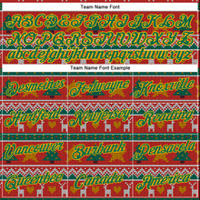 Load image into Gallery viewer, Custom Stitched Red Kelly Green-Gold 3D Christmas Sports Pullover Sweatshirt Hoodie
