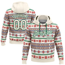 Load image into Gallery viewer, Custom Stitched Cream Red-White 3D Christmas Sports Pullover Sweatshirt Hoodie
