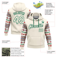 Load image into Gallery viewer, Custom Stitched Cream Red-White 3D Christmas Sports Pullover Sweatshirt Hoodie

