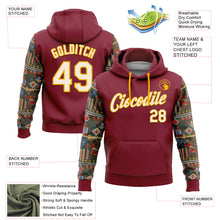 Load image into Gallery viewer, Custom Stitched Crimson Cream-Gold 3D Christmas Sports Pullover Sweatshirt Hoodie
