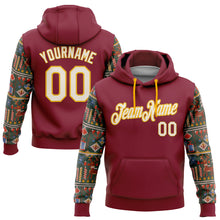 Load image into Gallery viewer, Custom Stitched Crimson Cream-Gold 3D Christmas Sports Pullover Sweatshirt Hoodie
