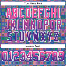 Load image into Gallery viewer, Custom Stitched Royal Pink-Purple 3D Pattern Design Geometric Gradient Square Shapes Sports Pullover Sweatshirt Hoodie
