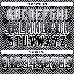 Custom Stitched Gray Black-White 3D Pattern Design Geometric Gradient Square Shapes Sports Pullover Sweatshirt Hoodie