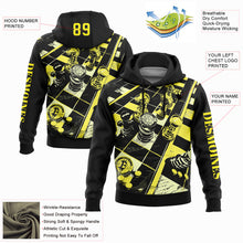 Load image into Gallery viewer, Custom Stitched Black Light Yellow 3D Chess International Chess Day Sports Pullover Sweatshirt Hoodie
