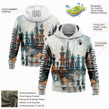 Load image into Gallery viewer, Custom White Black 3D Chess International Chess Day Sports Pullover Sweatshirt Hoodie
