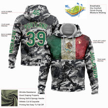 Load image into Gallery viewer, Custom Camo Kelly Green-Cream 3D Mexico Vintage Mexican Flag Sports Pullover Sweatshirt Salute To Service Hoodie
