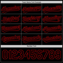 Load image into Gallery viewer, Custom Black Red 3D Love Heart Valentine&#39;s Day Authentic Baseball Jersey
