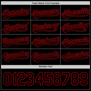 Custom Black Red 3D Love Heart Valentine's Day Authentic Baseball Jersey