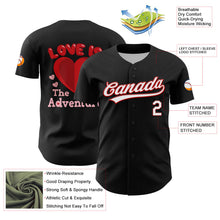 Load image into Gallery viewer, Custom Black White-Red 3D Love Heart Valentine&#39;s Day Authentic Baseball Jersey
