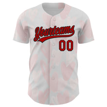 Load image into Gallery viewer, Custom White Red-Black 3D Love Heart Valentine&#39;s Day Authentic Baseball Jersey
