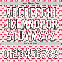 Load image into Gallery viewer, Custom Light Pink White-Black 3D Love Heart Valentine&#39;s Day Authentic Baseball Jersey
