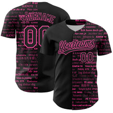 Load image into Gallery viewer, Custom Black Pink 3D Love Valentine&#39;s Day Authentic Baseball Jersey
