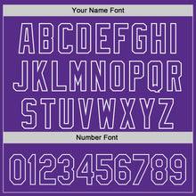 Load image into Gallery viewer, Custom Purple White 3D Gastric Cancer Ribbon Authentic Baseball Jersey
