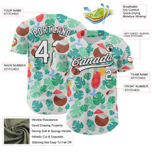 Load image into Gallery viewer, Custom White Black 3D Tropical Hawaii Jungle Leaves And Flower Authentic Baseball Jersey
