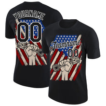 Load image into Gallery viewer, Custom Black White 3D Pattern Design American Flag Tool Wrench Labor Day Performance T-Shirt
