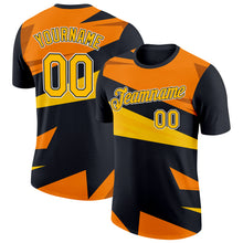 Load image into Gallery viewer, Custom Black Gold-Orange 3D Esports Performance T-Shirt
