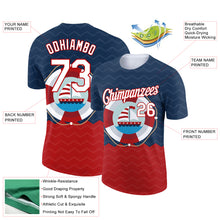 Load image into Gallery viewer, Custom Navy White-Red 3D Pattern Design Sailing Ship Columbus Day Performance T-Shirt
