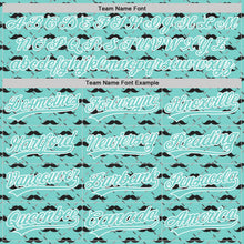 Load image into Gallery viewer, Custom Ice Blue White 3D Pattern Design Father&#39;s Day Mustache Authentic Baseball Jersey
