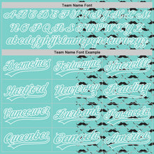 Load image into Gallery viewer, Custom Ice Blue White 3D Pattern Design Father&#39;s Day Mustache Authentic Baseball Jersey

