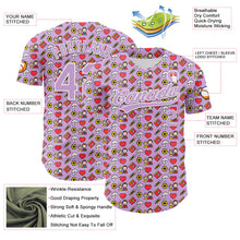 Load image into Gallery viewer, Custom Light Purple White 3D Pattern Design Father&#39;s Day Family Love Authentic Baseball Jersey
